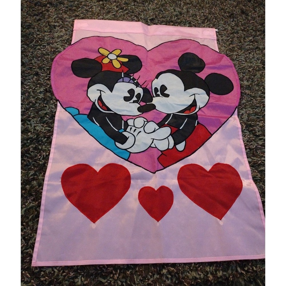 Disney Mickey and Minnie Mouse Flag Valentines Day Disney Valentine Love